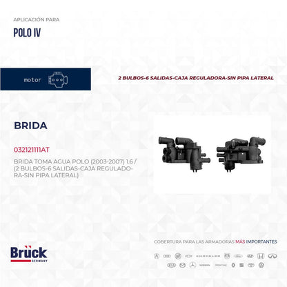 TOMA DE AGUA VW POLO 2001-2010 CROSSFOX 2009-2014 SAVEIRO 2010-2017  GOL 2008-2018