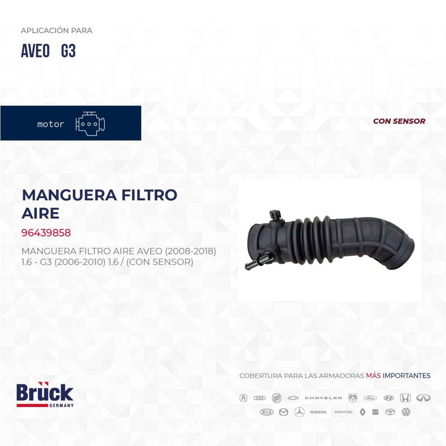 MANGUERA DUCTO DE AIRE AVEO 1.6L 2009-2017